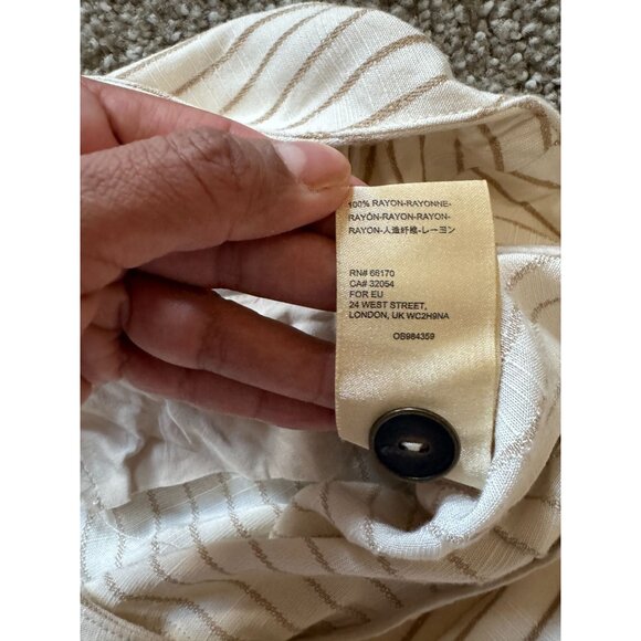 New Anthropologie Buttoned Wide-Leg Striped Neutral Pants Women's Sz 14 / z1 - Picture 9 of 9